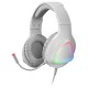 Mars Gaming MH222 Blanco, Cascos Gaming RGB Over Ear con Micrófono, Sonido HiFi